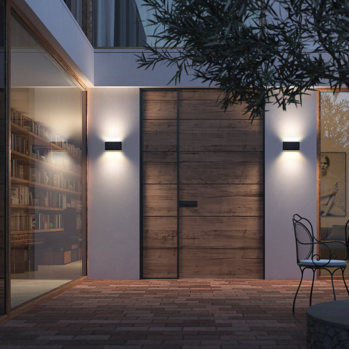 Applique extérieure Mura 2 lumières IP65, noir, 4 W