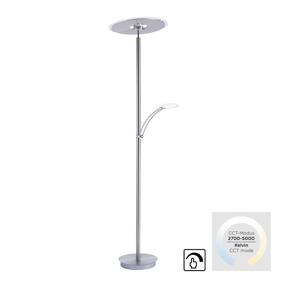 Lampadaire Artur acier, H 200,3 cm