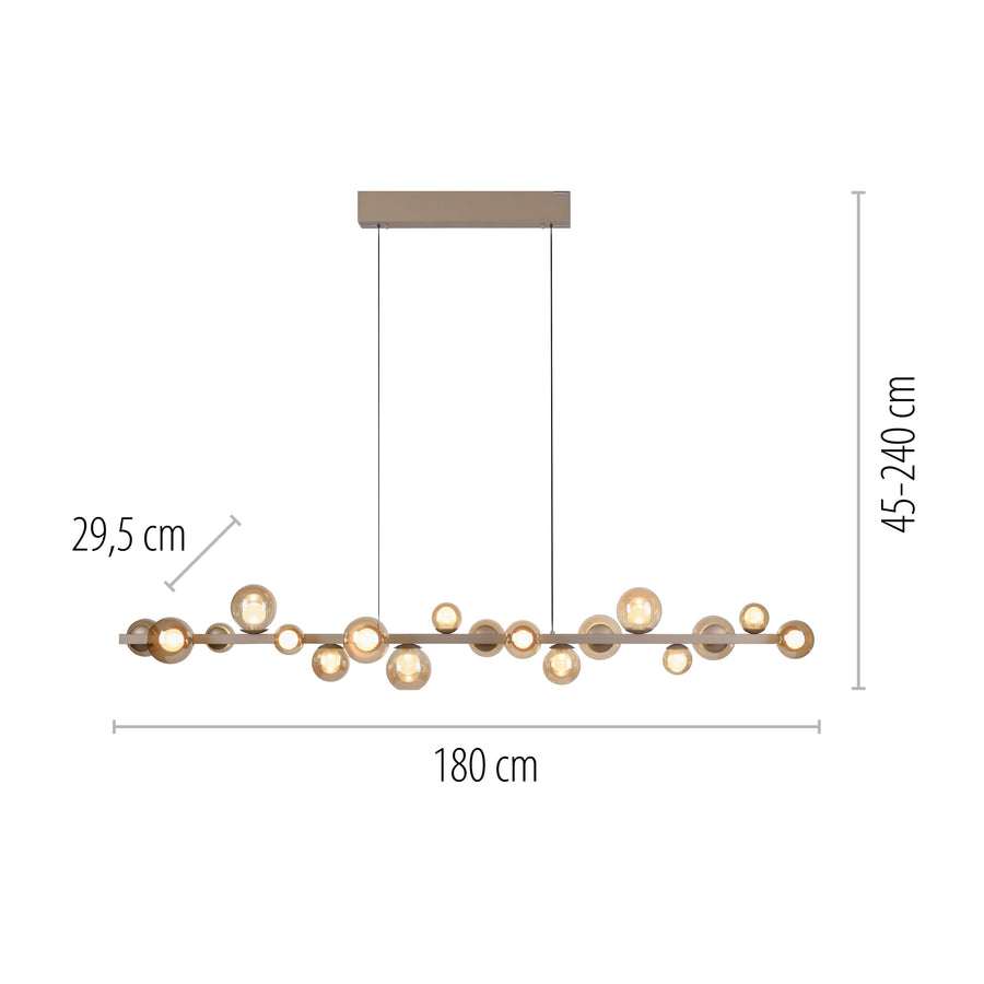 Suspension Pure E-Popup marron, verre