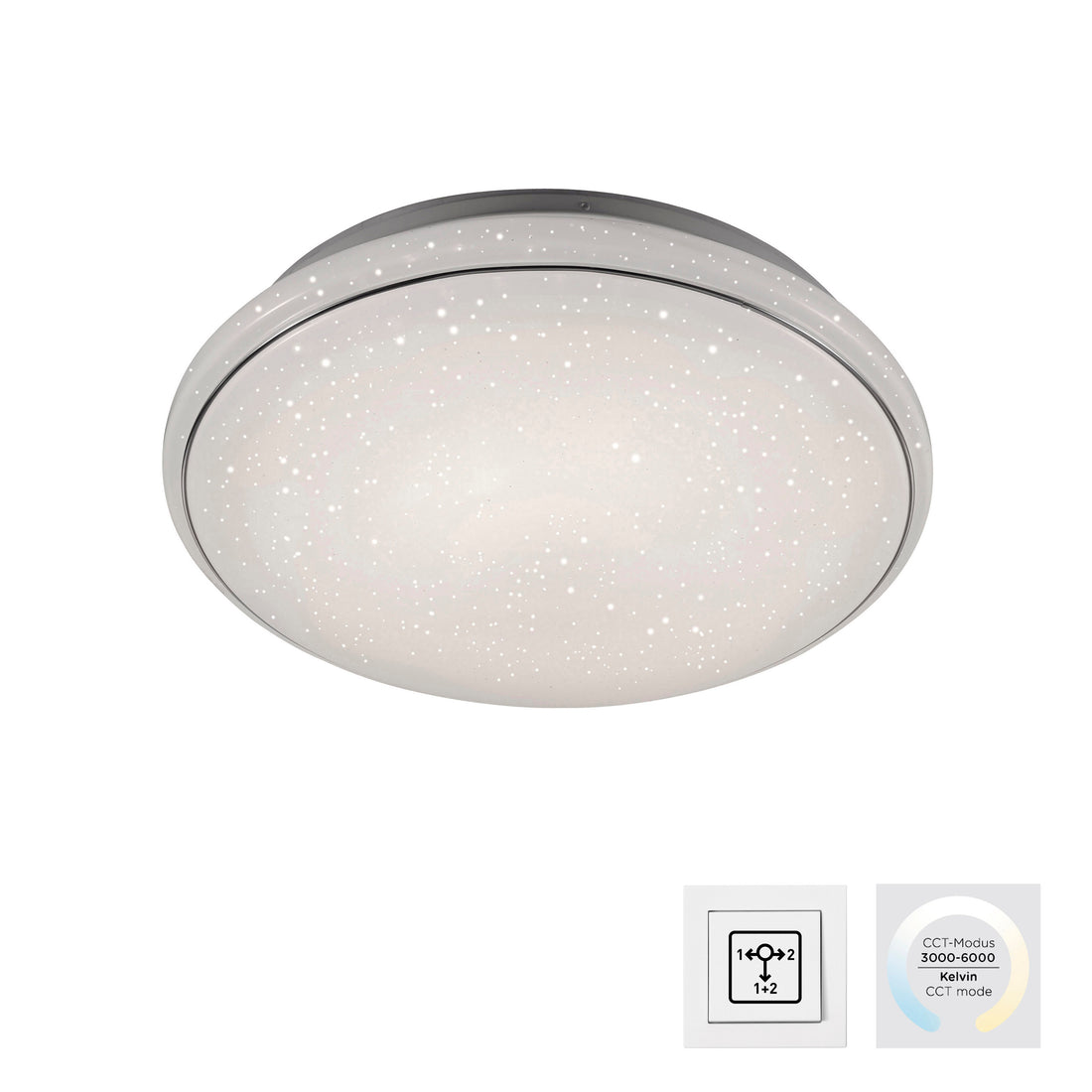 Plafonnier Jupiter blanc, L 44 cm