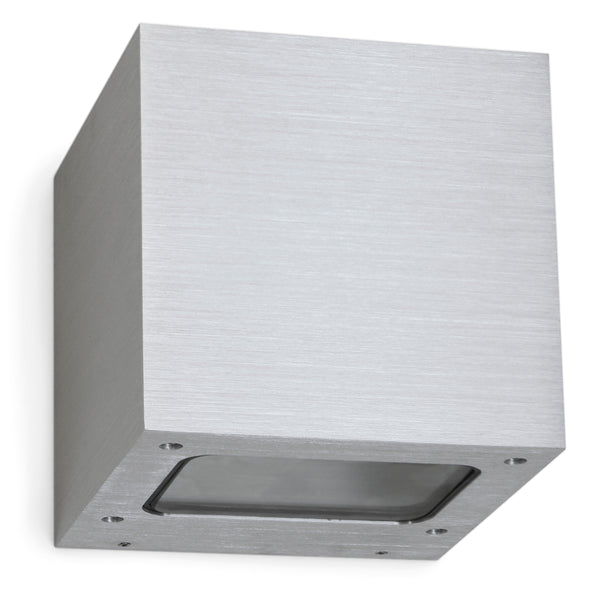 Applique murale Brick 2 lumières up-down, aluminium brossé