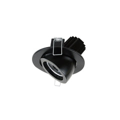 Spot encastrable orientable Mini Luna rond, LED intégrée, variable DALI, finition noire