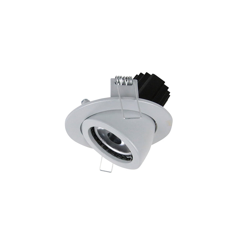 Spot encastrable orientable Mini Luna rond, LED intégrée, variable DALI, finition grise