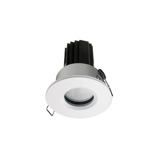 Spot encastrable Palma rond IP65, LED intégrée, variable, finition blanche