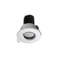 Spot encastrable Palma rond IP65, LED intégrée, variable, finition acier inoxydable