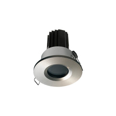 Spot encastrable Palma rond IP65, LED intégrée, variable, finition nickel mat