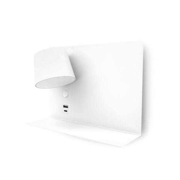 Applique murale Serene liseuse USB, blanc