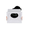 Spot encastrable orientable VIP2 carré, optique ronde, LED intégrée, variable, extérieur blanc