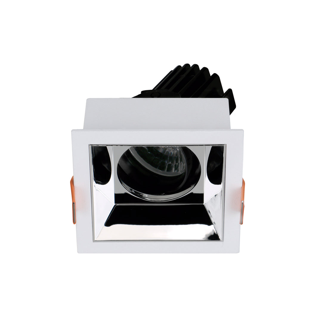 Spot encastrable orientable VIP2 carré, optique ronde, LED intégrée, variable, extérieur blanc