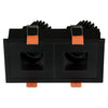 Spot encastrable orientable VIP3 double carré, LED intégrée, variable, extérieur noir