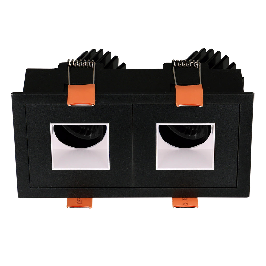 Spot encastrable orientable VIP3 double carré, LED intégrée, variable DALI, extérieur noir