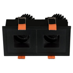 Spot encastrable orientable VIP3 double carré, LED intégrée, connecté Casambi, extérieur noir