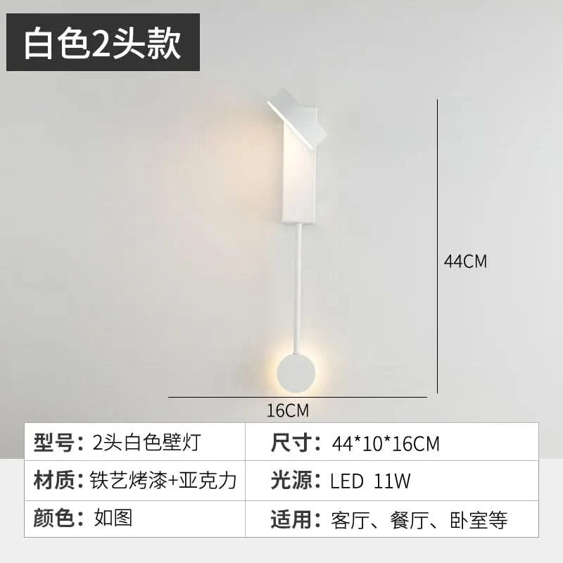 Applique murale Led nordique moderne et minimaliste | Designix - Luminaire 2 blancs - https://designix.fr