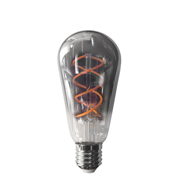 Dimmbares rauchfarbenes Leuchtmittel mit E27-Sockel, 140 Lumen, 1800 Kelvin, 4,5 Watt