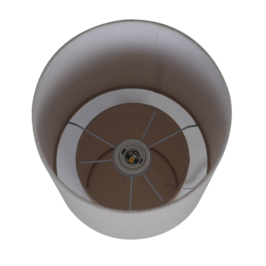 Vue du dessus montrant la douille et l'intérieur de l'abat-jour cylindrique.