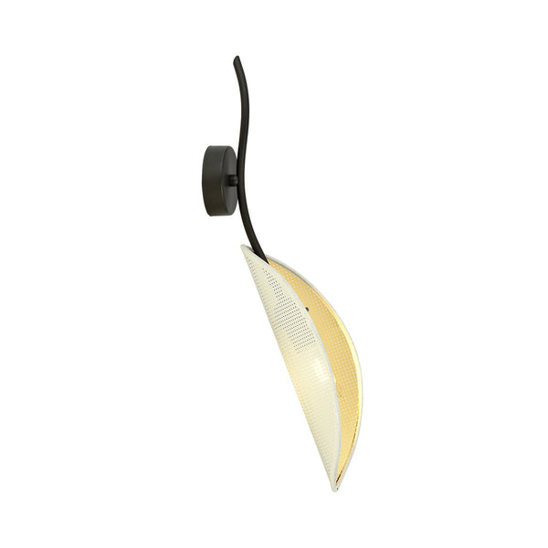 Wandleuchte Lotus weiß und goldfarben