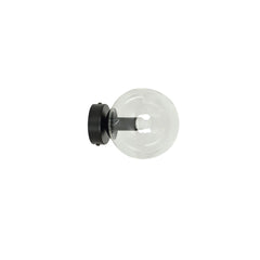 Wandleuchte Rossi schwarz, Klarglas
