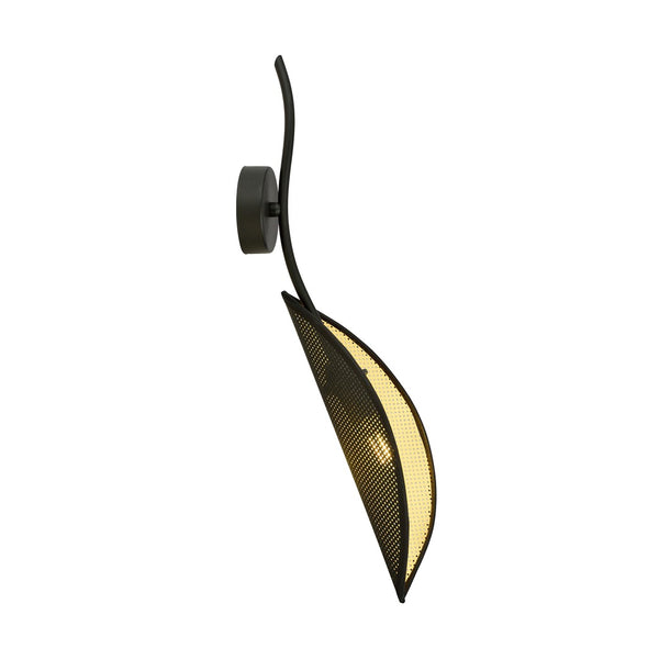 Wandleuchte Lotus, schwarz und gold
