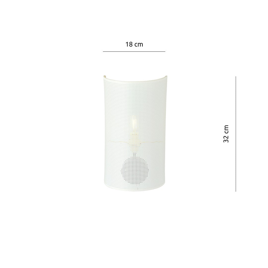 Schéma de dimensions indiquant une largeur de 18 cm et une hauteur de 32 cm.