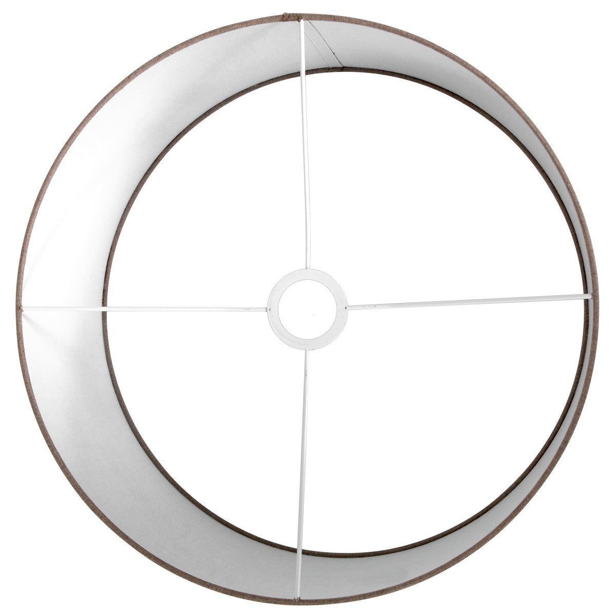 Vue de dessus de l'abat-jour, cercle blanc et structure en croix