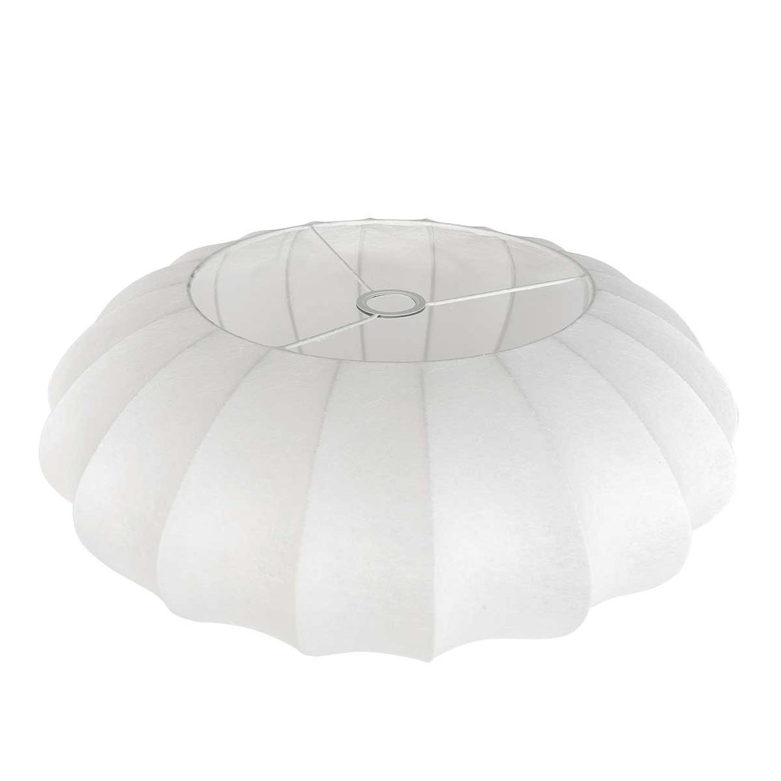 Ovaler Lampenschirm 60 cm aus weißer Seide