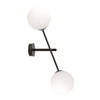 Applique murale Linear 2 lumières noire, verre opale