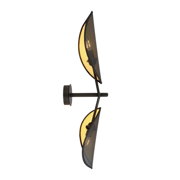 Wandleuchte Vene in Schwarz und Gold