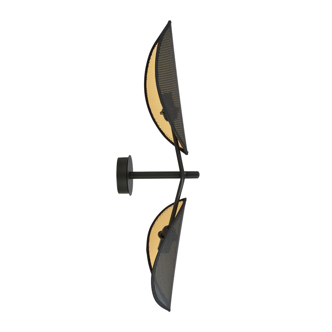 Wandleuchte Vene in Schwarz und Gold