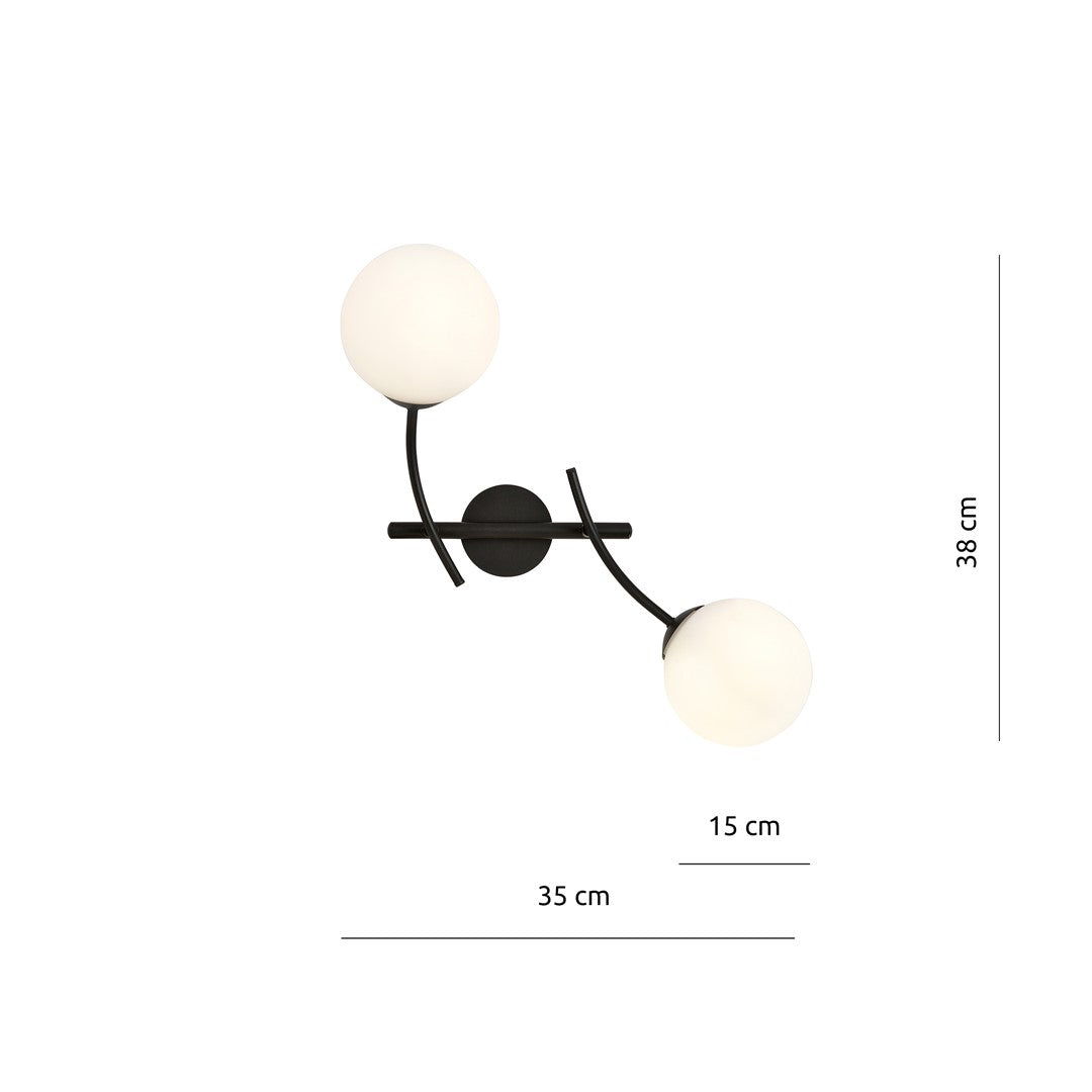 Schéma de dimensions: hauteur 38 cm, largeur 35 cm, profondeur 15 cm