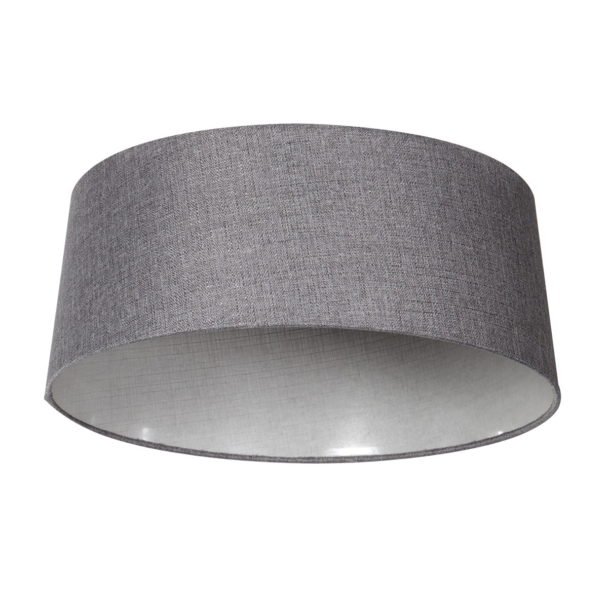 Intérieur blanc réfléchissant révélé sous un angle bas de l'abat-jour gris