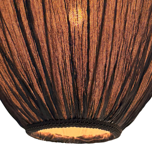 Separater Lampenschirm K2011NS – kleiner handgefertigter tropfenförmiger Lampenschirm aus schwarzem Leinen, Ø 25 cm, für E27-Fassungen