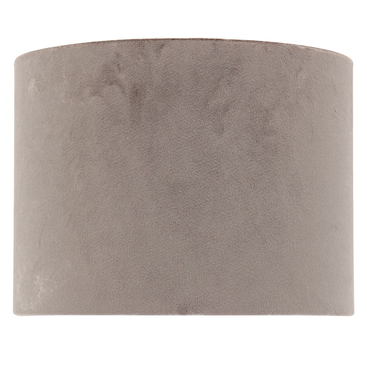 Face avant du abat-jour rond, texture velours gris beige uniforme