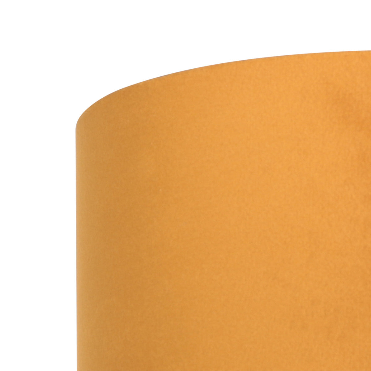 Détail du bord supérieur et de la texture velours doré de l'abat-jour