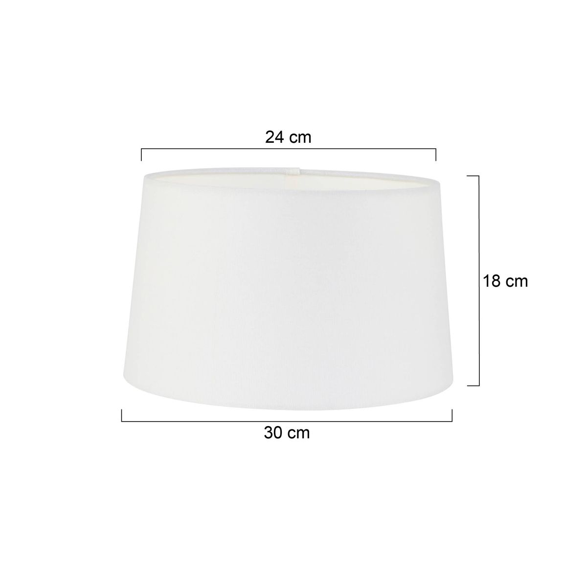Schéma technique coté indiquant 24 cm, 30 cm et 18 cm de hauteur