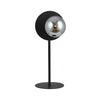 Nachttischlampe Oslo schwarz, graphitfarbenes Glas