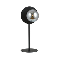 Nachttischlampe Oslo schwarz, graphitfarbenes Glas