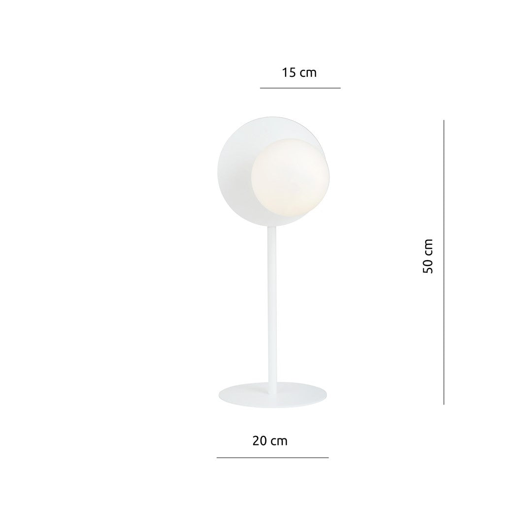 Schéma coté indiquant 50 cm de hauteur, 20 cm de base et 15 cm de diffuseur.
