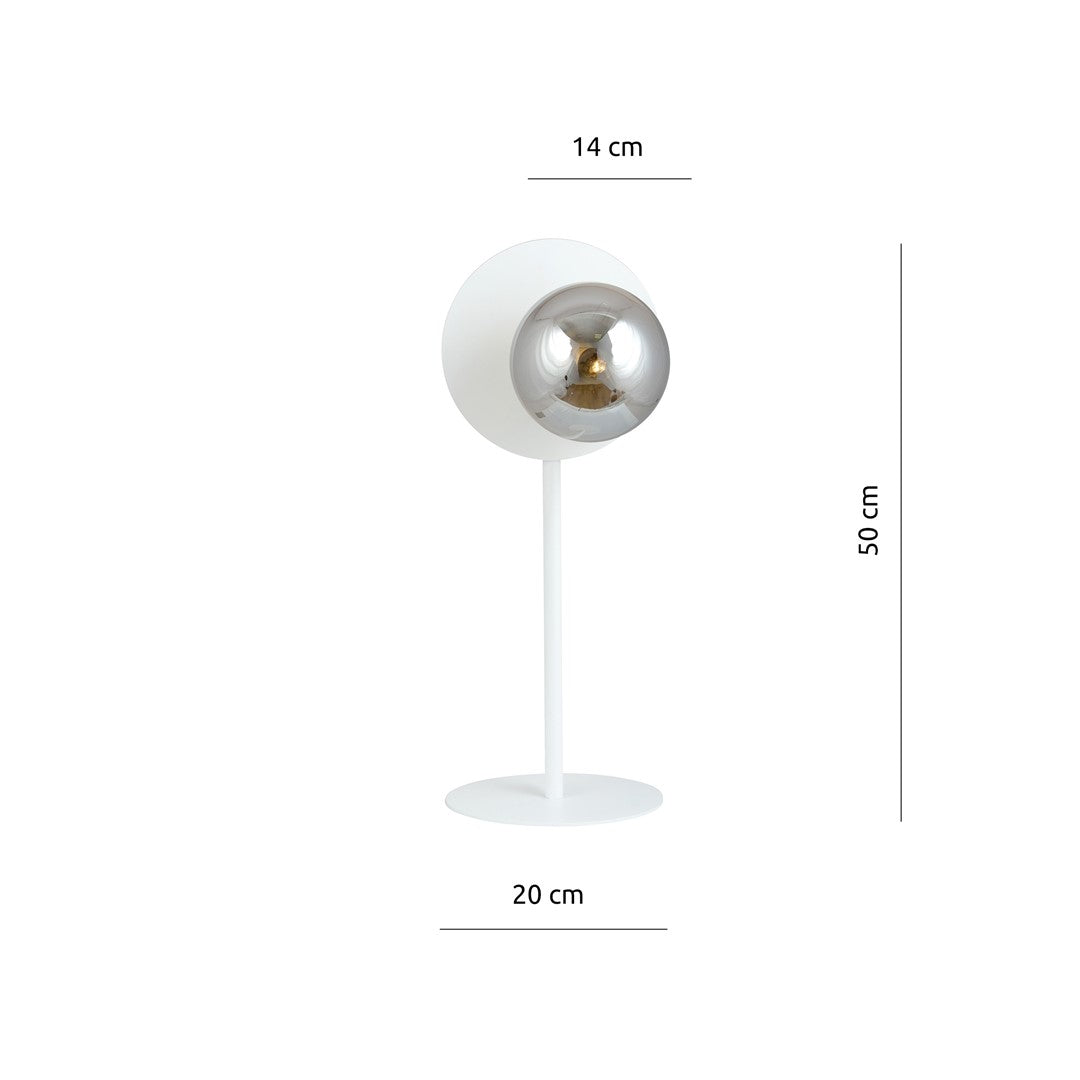 Schéma coté indiquant 50 cm de hauteur, 20 cm de base et 14 cm de diffuseur