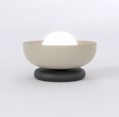 Nachtischlampe Ozzy schwarz und mokka