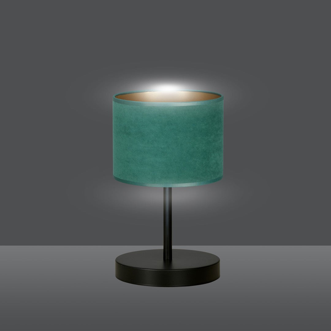 Nachttischlampe Hilde schwarz und grün