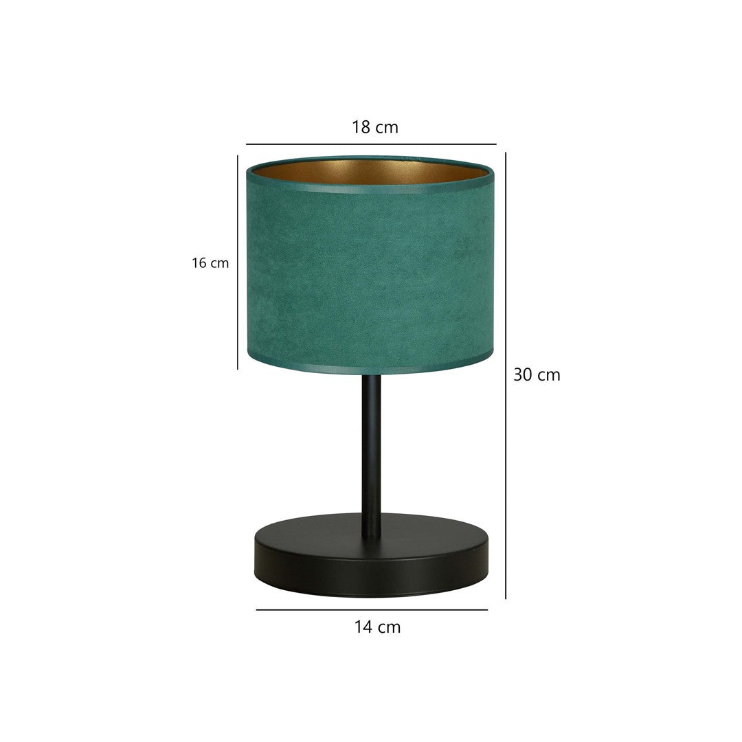 Nachttischlampe Hilde schwarz und grün