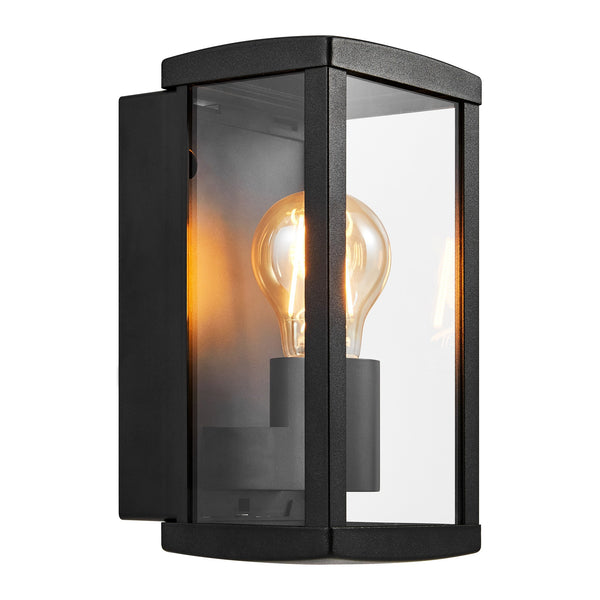 Applique extérieure Luchy noire, verre, IP44