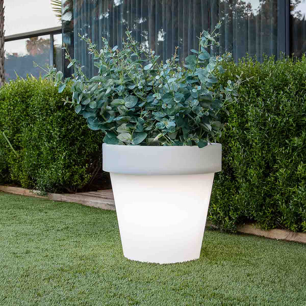 Runder, beleuchteter Pflanzkübel Magnolia
