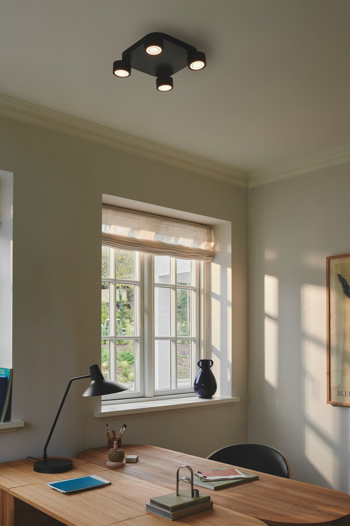 Plafonnier LED Clyde 4-Spot noir