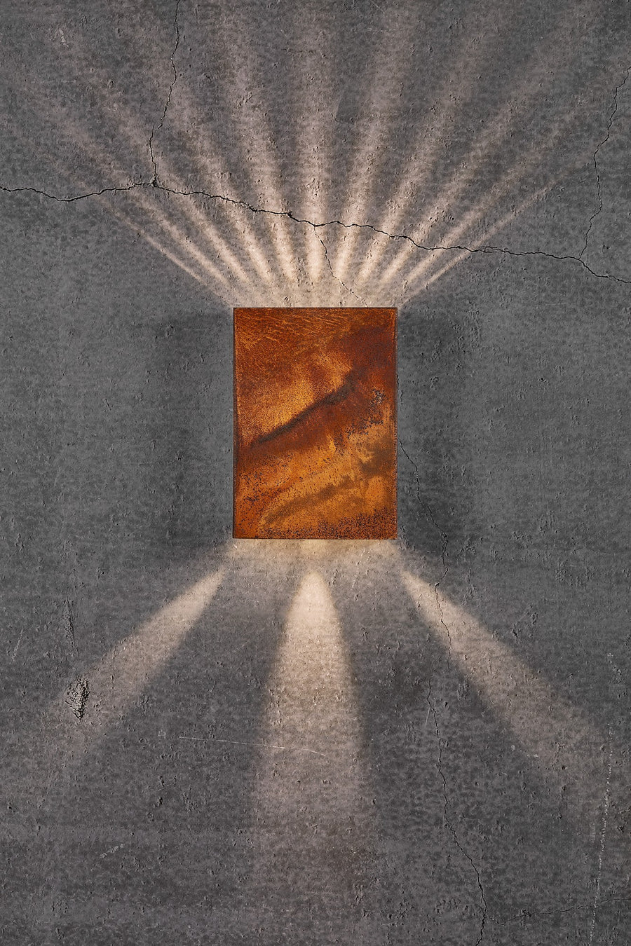 Applique extérieure LED Fold 15, IP54, acier corten / noir