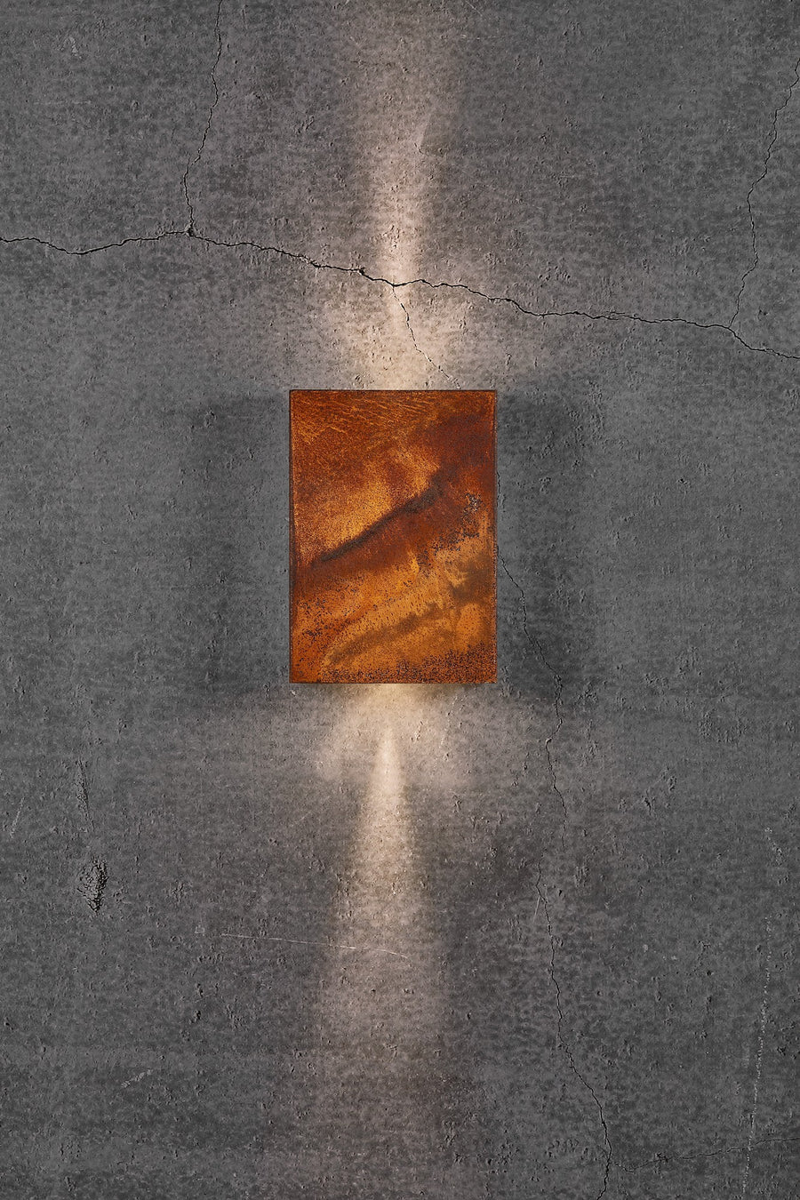 Applique extérieure LED Fold 15, IP54, acier corten / noir