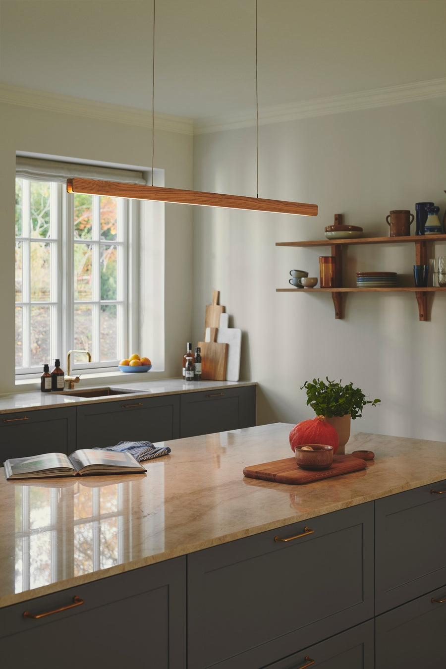 Suspension LED Ilgas, bois