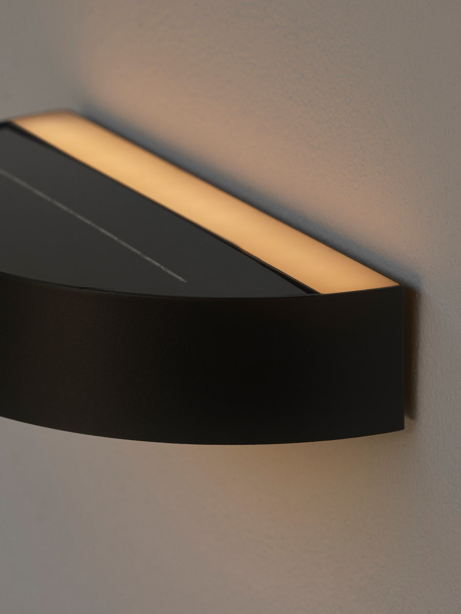 Applique extérieure LED Monay Round solaire noire, IP44
