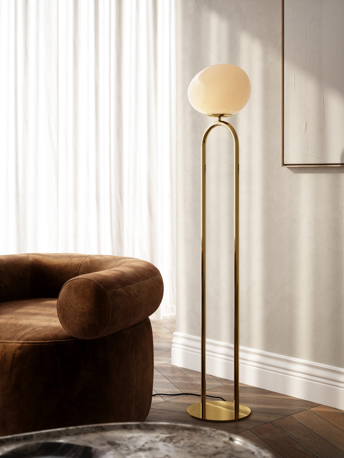 Lampadaire salon | Shapes Laiton