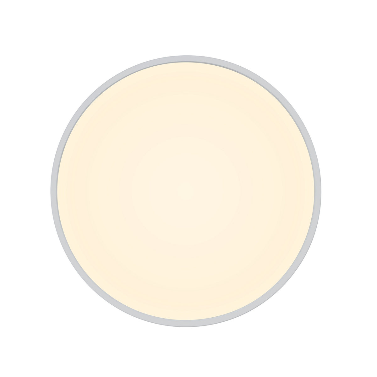 Vue frontale parfaitement circulaire du diffuseur blanc uniformément éclairé
